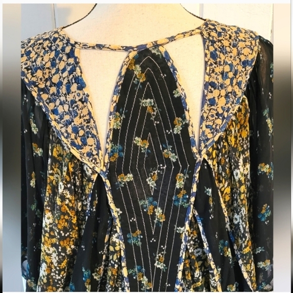 Anthropologie Short-Sleeve Draped Tunic Mini Boho Dress - Picture 6 of 10